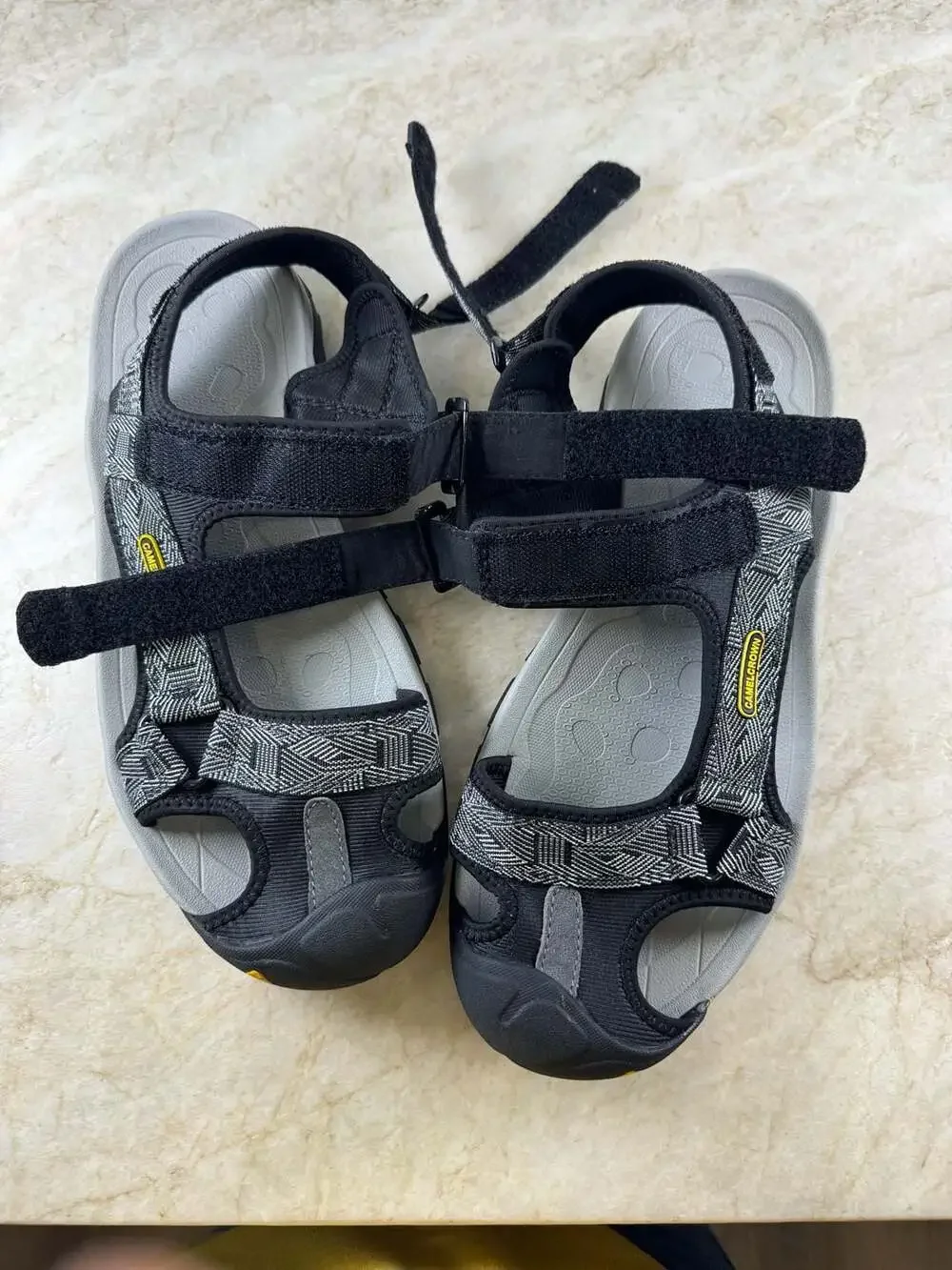 CAMEL CROWN Men’s Waterproof Closed Toe Hiking Sandals Gray Black Size 12.5